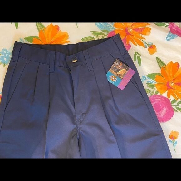 🛍Dickies Girls Classic Fit flat front Navy pants - Picture 5 of 7